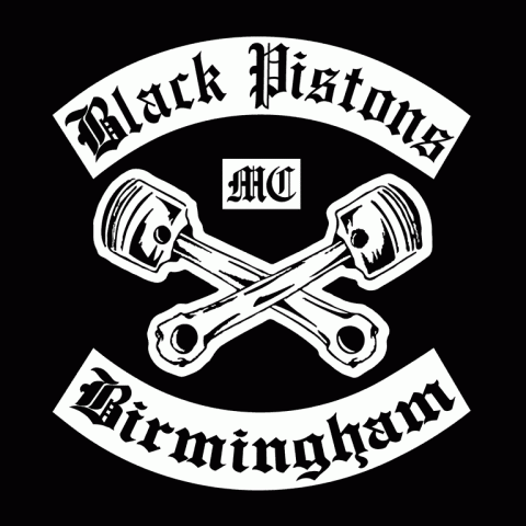 Birmingham chapter Black Pistons MC colours