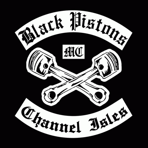 Channel Isles chapter Black Pistons MC colours